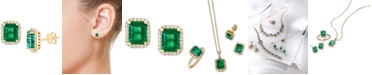 EFFY Collection Brasilica by EFFY&reg; Emerald (1-9/10 ct. t.w.) and Diamond (1/4 ct. t.w.) Stud Earrings in 14k Gold, Created for Macy's